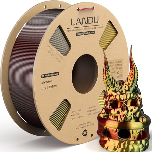 LANDU Silk PLA Filament Tricolor Silk PLA Filament 1,75mm 1kg 3D Drucker Filament 3 Color Silk Hochglänzende Oberfläche Maßgenauigkeit +/-0.02mm,Schwarz Rot Gold LANDU Silk PLA Filament Tricolor Silk PLA Filament 1,75mm 1kg 3D Drucker Filament 3 Color Silk Hochglänzende Oberfläche Maßgenauigkeit +/-0.02mm,Schwarz Rot Gold von LANDU