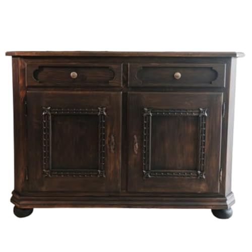 LANDWERK FURNITURE Antique Oak Wooden Chest of Drawers - Real Wood Hallway Chest - Vintage Chest of Drawers - Designer Chest of Drawers - Art Deco (109 * 78 * 56 cm) von LANDWERK FURNITURE