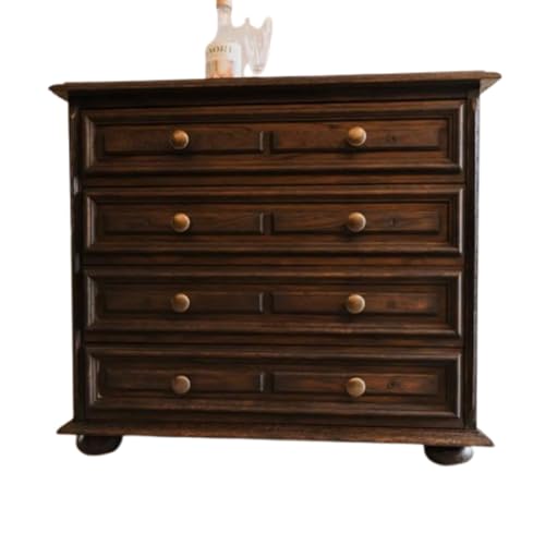 LANDWERK FURNITURE Antique Oak Wooden Chest of Drawers - Real Wood Hallway Chest - Vintage Chest of Drawers - Designer Chest of Drawers - Art Deco (120 * 60 * 40 cm) von LANDWERK FURNITURE