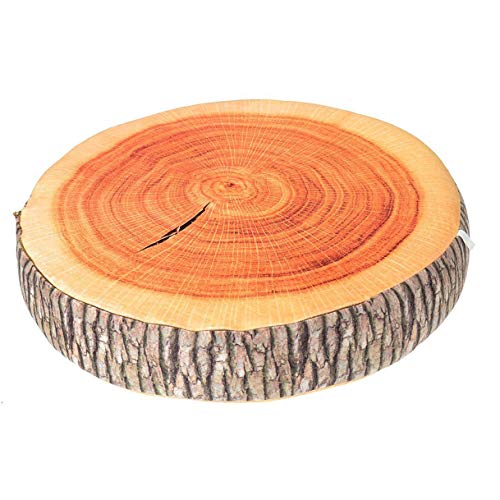 LANFIRE 3D Baum Holz Scheibe Memory Foam Weiche Wurfkissen Log Kissen Puppe Stuhl Sitzkissen für Home Office Gingko Baum Obst Kissen Sofa Schaum Kissen (Cushion 01) von LANFIRE