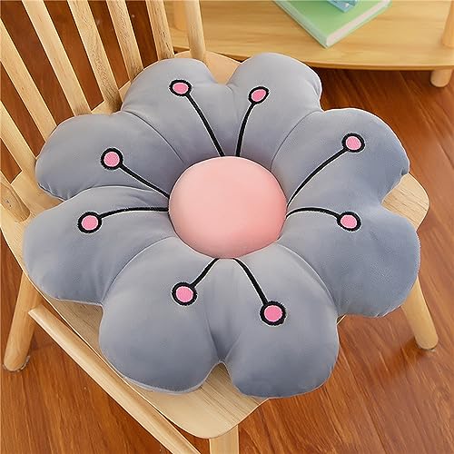 LANFIRE Blume Plüsch Kissen Bodenkissen Dekoratives Blumenkissen Sitzkissen Rückenkissen Schlafsofa Kissen (45 cm, Grey) von LANFIRE