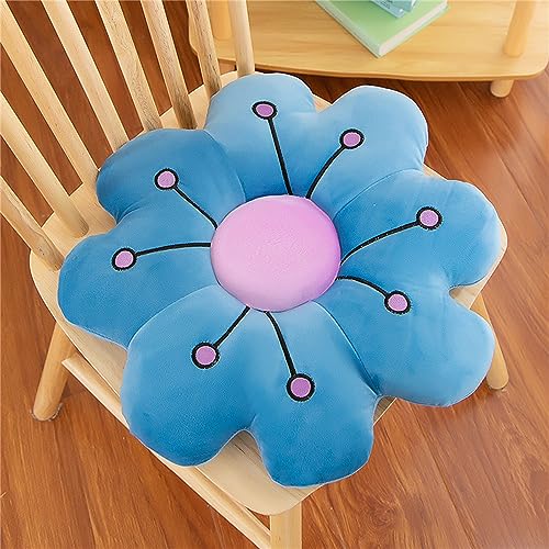 LANFIRE Blume Plüsch Kissen Bodenkissen Dekoratives Blumenkissen Sitzkissen Rückenkissen Schlafsofa Kissen (45 cm, Navy Blue) von LANFIRE