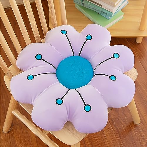 LANFIRE Blume Plüsch Kissen Bodenkissen Dekoratives Blumenkissen Sitzkissen Rückenkissen Schlafsofa Kissen (45 cm, Purple) von LANFIRE