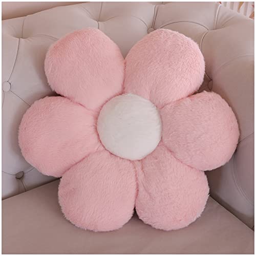 LANFIRE Blume Plüsch Kissen Bodenkissen Dekoratives Blumenkissen Sitzkissen Schlafsofa Kissen Möbel Innenkissen (60CM, Rosa) von LANFIRE