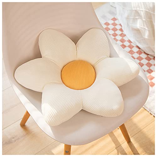 LANFIRE Blume Plüsch Kissen Kissen Bodenkissen Dekoratives Blumenkissen Sitzkissen Rückenlehnenkissen Schlafsofa Kissen (30CM, White) von LANFIRE