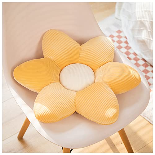 LANFIRE Blume Plüsch Kissen Kissen Bodenkissen Dekoratives Blumenkissen Sitzkissen Rückenlehnenkissen Schlafsofa Kissen (45CM, Yellow) von LANFIRE