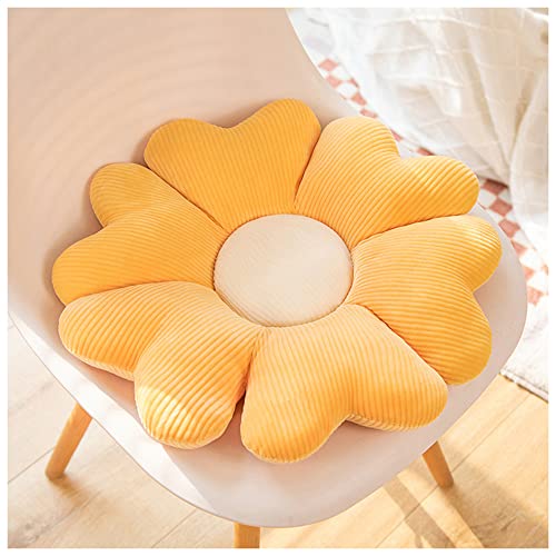 LANFIRE Blume Plüsch Kissen Kissen Bodenkissen Dekoratives Blumenkissen Sitzkissen Rückenlehnenkissen Schlafsofa Kissen (45CM, Yellow White) von LANFIRE