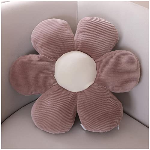 LANFIRE Blumen-Überwurfkissen, Sitzkissen, Bodenkissen, Blumenform, Bett, Sofa, Stuhl, Überwurfkissen (40 * 40 cm, Brown) von LANFIRE