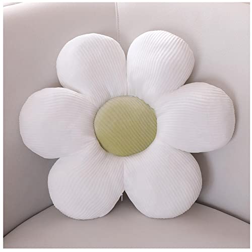 LANFIRE Blumen-Überwurfkissen, Sitzkissen, Bodenkissen, Blumenform, Bett, Sofa, Stuhl, Überwurfkissen (40 * 40 cm, White Green) von LANFIRE