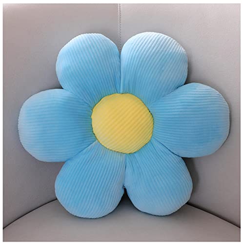 LANFIRE Blumen-Überwurfkissen, Sitzkissen, Bodenkissen, Blumenform, Bett, Sofa, Stuhl, Überwurfkissen (50 * 50 cm, Blue) von LANFIRE