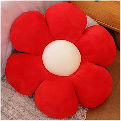 LANFIRE Kissen mit Blumen Bodenkissen Sitzkissen im Innenhof Dekokissen aus Plüsch Sitzkissen (30CM, Rot) von LANFIRE