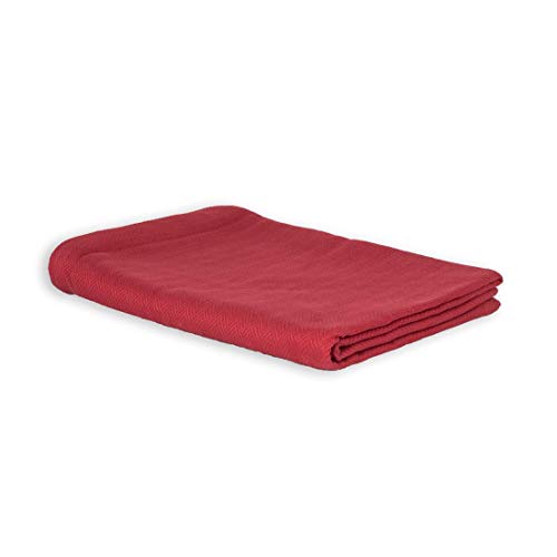 LANGDHUUS original Tagesdecke Zeitloses Fischgrät-Design | 150x220 cm | Bordeaux | 100% Bio Baumwolle | Sommerdecke | Sofadecke | Baumwolldecke | Bettüberwurf von LANGDHUUS