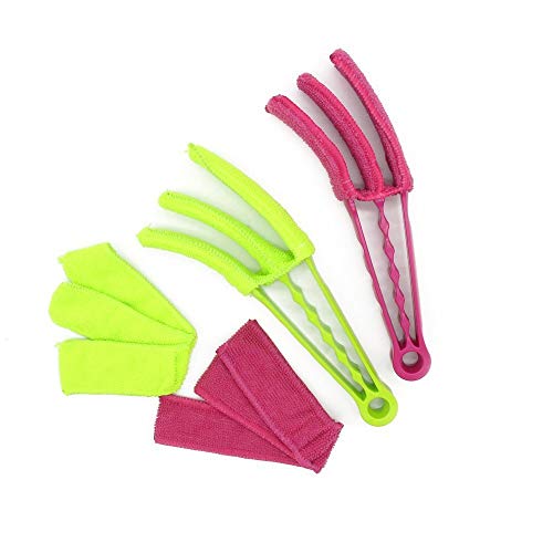 LANGING Set mit 2 Dreifach-Reinigern für Jalousien, Mikrofaser-Stoff, Fenster-Staubwedel für nasse und trockene Reinigung von LANGING