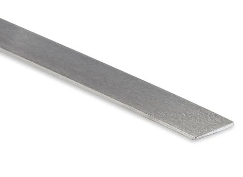 Edelstahl Flachmaterial V2A Flachstange Flacheisen VA Flach Flachstahl geschliffen 40 x 8 mm x 500mm (geschliffen) von LANGLITZ Metalle