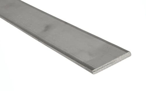 Edelstahl Flachmaterial V2A Flachstange Flacheisen VA Flach Flachstahl geschliffen 80 x 6 mm x 1.000mm (ungeschliffen) von LANGLITZ Metalle