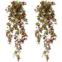 2er-Pack künstliche Efeuranken, Hängepflanzen für Zuhause, Garten, Büro, Innendekoration, Rot-RAPANDA von LANGRAY