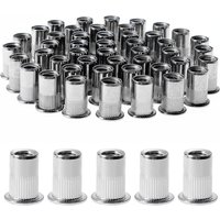 100 Stück M8 Nietmutter, Nietmuttern aus Edelstahl, Sortiment M8 Gewindeeinsatzmutter Flachkopf für Metall Kunststoff (14 mm x 18 mm) von LANGRAY