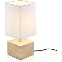 Moderne dekorative Nachttischlampe, ästhetische Atmosphäre Tischlampe Lesen Augenpflege Holz Natur Schlafzimmer Beleuchtung (weiß) [Energieklasse von LANGRAY