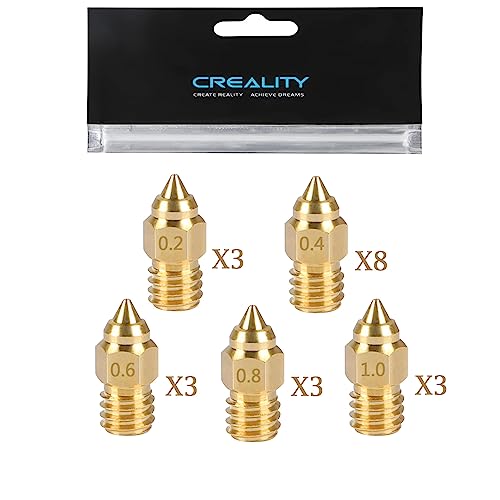 Creality 20PCS Messing Düsen Set für Ender 3 S1, 3D Drucker, 8 Stück 0,4 mm und 3 Stück 0,2 mm, 0,6 mm, 0,8 mm, 1,0 mm Nozzle Kit für Ender 3/Pro/V2/Max/Neo, Ender5/Pro/Plus, Ender 6 von LANKEGU