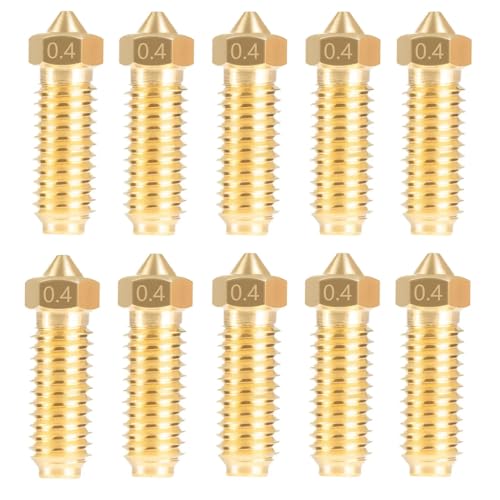 LANKEGU 10 Stück Messingdüsen für Anycubic Kobra 3/Kobra S1, 3D-Drucker-Teile, 10 Stück 0,4 mm Hochgeschwindigkeitsdüsen-Set für Kobra 3, Kobra 3 Combo, Kobra S1 LANKEGU 10 Stück Messingdüsen für Anycubic Kobra 3/Kobra S1, 3D-Drucker-Teile, 10 Stück 0,4 mm Hochgeschwindigkeitsdüsen-Set für Kobra 3, Kobra 3 Combo, Kobra S1 von LANKEGU