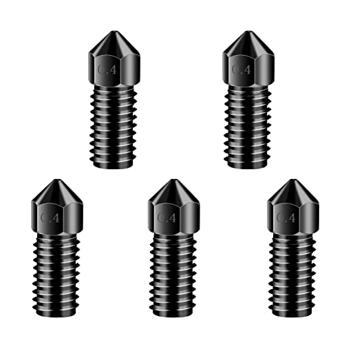 LANKEGU 5 Stück Verbesserte Gehärtete Stahl Düsen, 3D Drucker Zubehör Hoch Temperaturbe Ständige 0,4 mm Hardened Steel Nozzle für AnkerMake M5, M5C 3D Drucker von LANKEGU