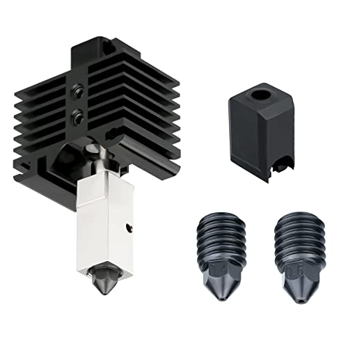 LANKEGU 500 ℃ Hoch Temperatur Upgrade Hotend Kit mit Silikon Socke, 0,4 mm, 0,6 mm Düsen aus Gehärtetem Stahl für Bambu X1, P1P 3D Drucker von LANKEGU