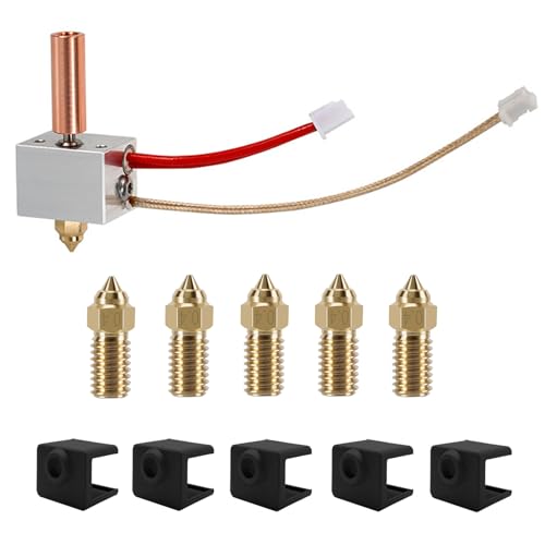 LANKEGU Hotend-Heizblock-Kit für Neptune 4, 3D-Druckerzubehör Hotend-Heizblock-Kit mit 5 Silikonsocken und 5 Düsen für Elegoo Neptune 4, Neptune 4 Pro von LANKEGU