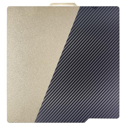 LANEKGU 257 x 257 mm doppelseitige Bauplatte für Bambu Labs, glatte PET + strukturierte PEI-Federstahlplatten-Druckbettplattform für Bambu Lab X1C/X1/X1E/P1P/P1S/A1 von LANKEGU