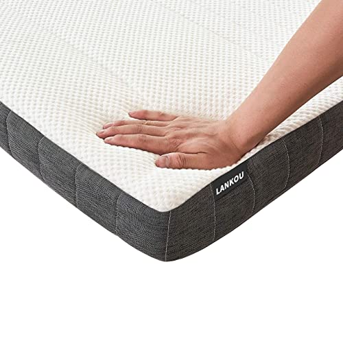 2in1 Härtegrade H2 & H3 Gel-Topper 5 cm Höhe Öko-TEX® zertifizierter Memory Foam Matratzenschoner ， Boxspringbetten gegen Rückenschmerzen abnehmbarer und waschbarer Bezug 100Nächte risikofrei testen von LANKOU