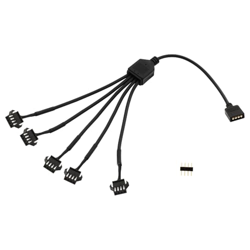 LANMINGLEL 4 Pin RGB Splitter Kabel, 12V 4Pin Buchse zu SM 4Pin Buchse RGB Verlängerung Stromkabel, PC RGB Kabel, für Computer Lüfter Motherboard LED Strip 1 Stück(F 1 bis 5) von LANMINGLEL