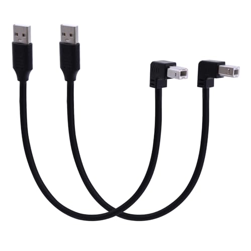LANMINGLEL 90 Grad Kurz USB Drucker Kabel USB 2.0 Typ A Stecker gewinkelt b männlich Scanner Kabel für Laptop PC Drucker,Scanner,Monitor und mehr(Runter und hoch) von LANMINGLEL