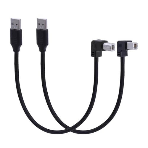 LANMINGLEL 90 Grad Kurz USB Drucker Kabel USB 2.0 Typ A Stecker gewinkelt b männlich Scanner Kabel für Laptop PC Drucker,Scanner,Monitor und mehr(links und rechts) von LANMINGLEL