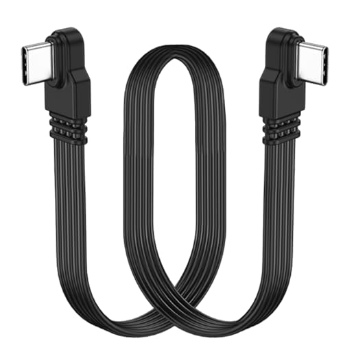 LANMINGLEL Kurzes 90 Grad USB Typ C 2.0 Flachkabel, PD 65W USB C 2.0 Schnellladekabel, Kurzes USB Typ C Flach Soft Datenkabel, Daten und Schnelllade Synchronisierungskabel (Seite an Seite) von LANMINGLEL