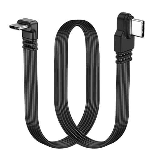 LANMINGLEL Kurzes 90 Grad USB Typ C 2.0 Flachkabel, PD 65W USB C 2.0 Schnellladekabel, Kurzes USB Typ C Flach Soft Datenkabel, Daten und Schnelllade Synchronisierungskabel (Seite zu Winkel) von LANMINGLEL