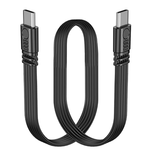 LANMINGLEL Kurzes USB Typ C 2.0 Flachkabel, PD 65W USB C 2.0 Schnellladekabel, Kurzes USB Typ C Flach Soft Datenkabel, Daten und Schnelllade Synchronisierungskabel (Direkt zu Direkt) von LANMINGLEL