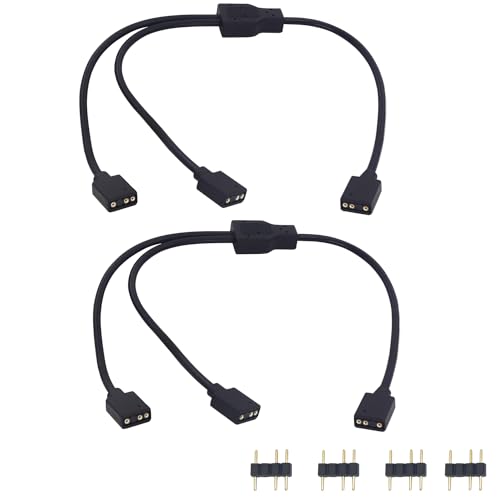 LANMINGLEL ARGB Splitter Kabel, 5V 1 Buchse auf 2 Buchse 3 Pin Verlängerungskabel, ARGB Verlängerung kabel, für Computer PC ARGB Fans und andere ARGB LED Series (1 zu 2) von LANMINGLEL