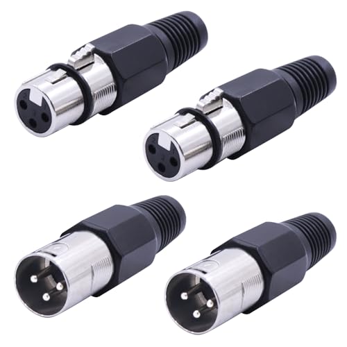 LANMINGLEL XLR Adapter XLR 3 Stecker und 3 Buchsen Mikrofonkabel Adapter 3-poliger XLR-Stecker XLR Audiokabel Mikrofonkabel Adapterstecker für Mischmikrofon Audiobuchse (2-Paar) von LANMINGLEL