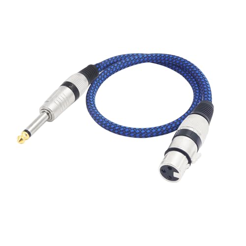 LANMINGLEL XLR Buchse auf 1/4 "TS Kabel, 6,35mm TS auf XLR Buchse Unsymmetrisches Kabel, Nylon geflochtenes Mikrofonkabel,für Mikrofone, Mixer, Audiosoundkonsolen, Leistungsverstärker(1,64 FT) von LANMINGLEL