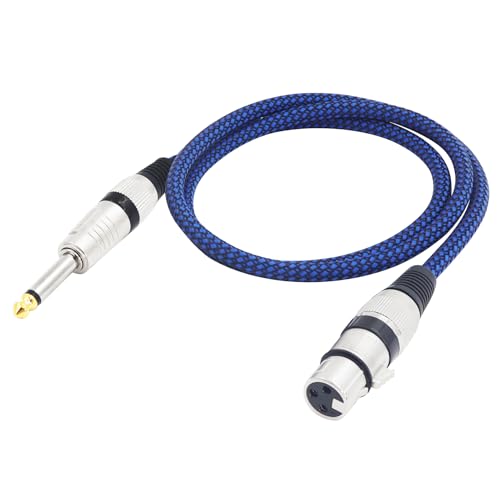LANMINGLEL XLR Buchse auf 1/4 "TS Kabel, 6,35mm TS auf XLR Buchse Unsymmetrisches Kabel, Nylon geflochtenes Mikrofonkabel,für Mikrofone, Mixer, Audiosoundkonsolen, Leistungsverstärker (3,3 FT) von LANMINGLEL