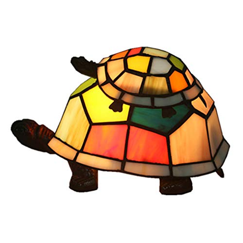 LANMOU Europäische Schildkröte Tischlampe Tiffany Lampe Schlafzimmer Dekoration Ornamente Kleine Schreibtischlampe Energiesparende Nachtlicht Kinderleuchte E14,Color von LANMOU