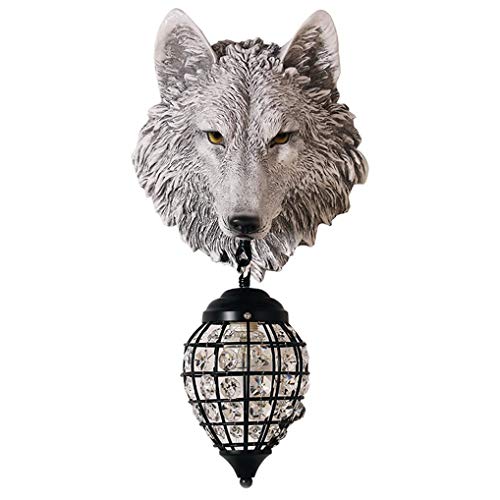 LANMOU Kreative Wandlampe Nordic Minimalist Wolfskopf Wandleuchte Art Deco Bettleuchte Harz Wandlicht Studie Empfang Wandleuchten Wohnzimmer Schlafzimmer Korridor Flur Lampen von LANMOU