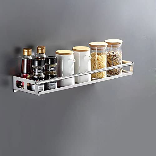 LANMOU Küchen Gewürzregal Wand, Modernes Edelstahl Hängend Küchenregal Gewürzregal Ohne Bohren Wandmontage Gewürzhalter für Küchenschrank Gewürzgläser Organizer (50cm) von LANMOU