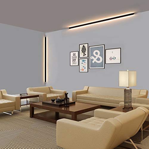 LANMOU LED Lange Wandleuchte Nordisch Minimalistische Eck Wandlampe Schwarz Innen Schlafzimmer Wandbeleuchtung Modern 3000K Aluminium Wohnzimmer Leuchte Eingang Wanddekoration/Beleuchtung,50cm/14w von LANMOU