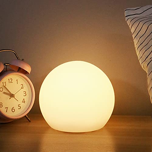 LANMOU LED Licht Nachtlicht Kinder, Kugel Lampe Dimmbare Baby Nachttischlampe Mit Fernbedienung, RGB Farbwechsel Kugellampe Mit 4 Lichtmodi Und 16 Lichtfarben, USB Wiederaufladbares Tischlampe,15cm von LANMOU