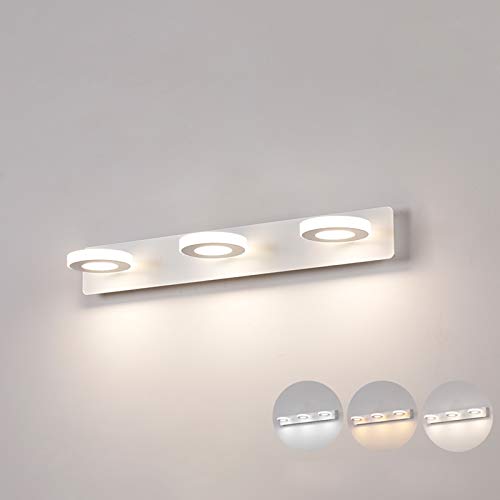 LANMOU LED Spiegelleuchte Badezimmer Spiegellampe 4-Flammig Weiß Wasserdicht Spiegelfrontleuchte Acryl Runde, 3 Farbtemperatur, 360° Drehbar Winkel Badezimmer Wandleuchte Für Waschbecken,48cm/15w LANMOU LED Spiegelleuchte Badezimmer Spiegellampe 4-Flammig Weiß Wasserdicht Spiegelfrontleuchte Acryl Runde, 3 Farbtemperatur, 360° Drehbar Winkel Badezimmer Wandleuchte Für Waschbecken,48cm/15w von LANMOU