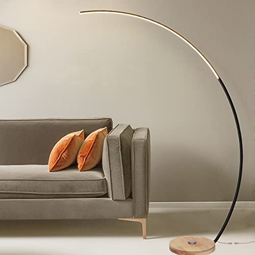 LANMOU LED Stehlampe Moderne Minimalist RGB Dimmbare Stehleuchte für Wohnzimmer Schlafzimmer Bogenlampe Farbtemperaturen Und Helligkeit Einstellbar Bunt Atmosphäre Standleuchte,Schwarz von LANMOU