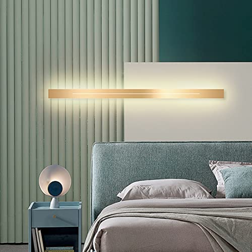 LANMOU Modern LED Wandlampe Innen Lange Wandleuchte Gold Dimmbare Up Down Wandbeleuchtung Nachttischlampe Flurlampe Dekoration für Treppe Wohnzimmer Korridor, 3 Farbtemperatur,60x5x5cm/16w von LANMOU