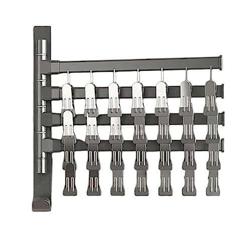 LANMOU Sockentrockner Wäscheständer mit 28 Wäscheklammern, Wäschetrockner an der Wand Montiert, Windfester Klappbarer Sockentrockner Drehbarer Wäschetrockner aus Weltraum Aluminium von LANMOU