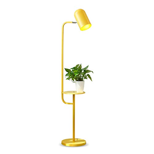 LANMOU Stehlampe, LED Standlampe mit Ablage, Standleuchte Dimmbar mit Touch und Fernbedienung Modern Metall Standleuchte für Wohnzimmer, Schlafzimmer und Büro, Terrasse,Gelb von LANMOU