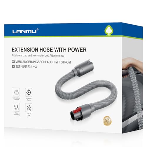 LANMU Flexibler Verlängerungsschlauch mit Strom Ersatzschlauch kompatibel mit Dyson V7 V8 V10 V11 kabelloser Handstaubsauger von LANMU